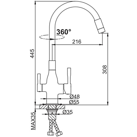 Kombi slavina FRAP F4396-15 